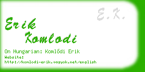 erik komlodi business card